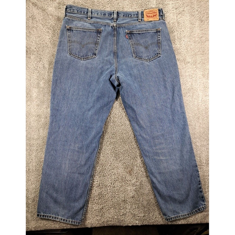 Levi's Strauss & Co Jeans Mens Sz 42x32 550 Relaxed Fit Straight Leg Denim Blue - Picture 10 of 16